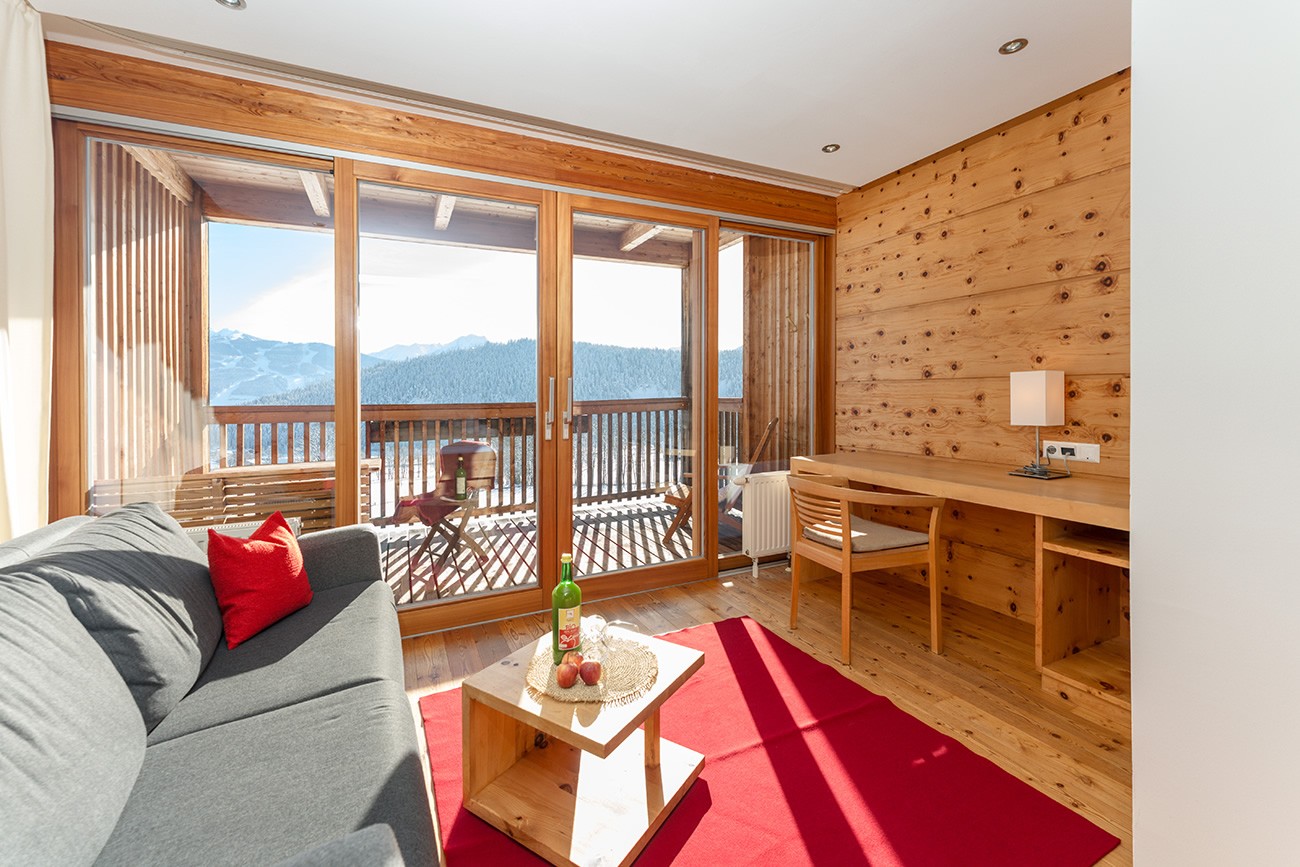Suite im Hotel Ramsauhof mit Blick auf die Berge